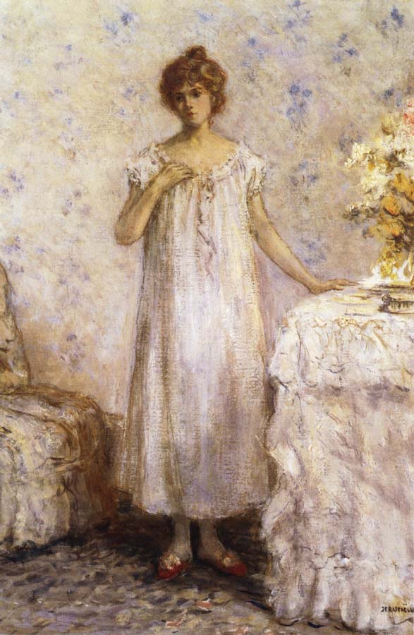 Woman in a White Dressing Grown
